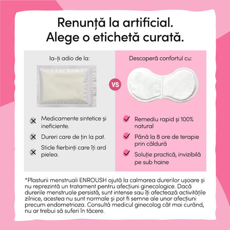 Plasturi termici menstruali, 3 bucati, Enroush 715614