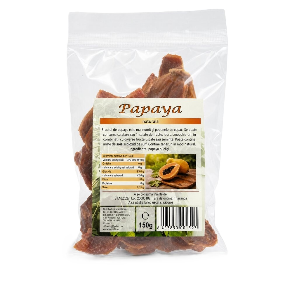 Papaya bucati, 150 g, Deco Italia
