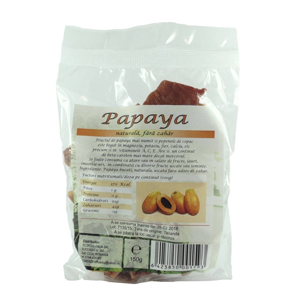 Papaya bucati, 150 g, Deco Italia