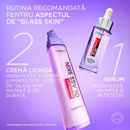 Crema iluminatoare hidratanta Revitalift Filler Glass Skin, 50 ml, LOreal 715665