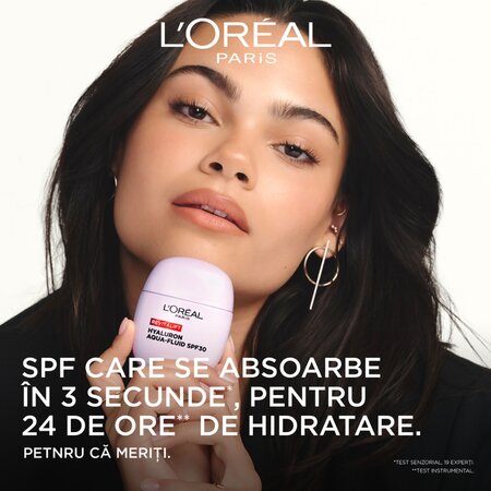Fluid redensificator hidratant cu factor de protectie solara SPF 30 Revitalift Filler Aqua, 40 ml, LOreal 715672