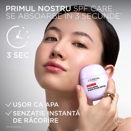 Fluid redensificator hidratant cu factor de protectie solara SPF 30 Revitalift Filler Aqua, 40 ml, LOreal 715674