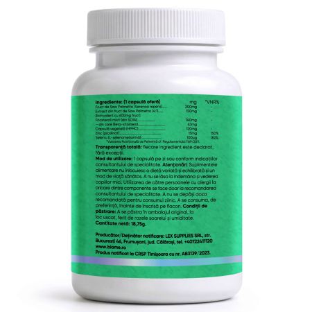 Saw Palmetto si Zinc+, 30 capsule, Biome 715689