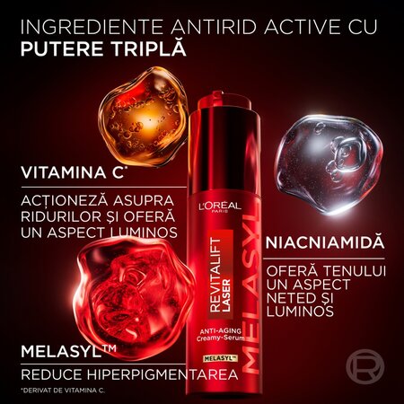Serum-crema anti-imbatranire Revitalift Laser Triple Laser, 50 ml, LOreal 715705