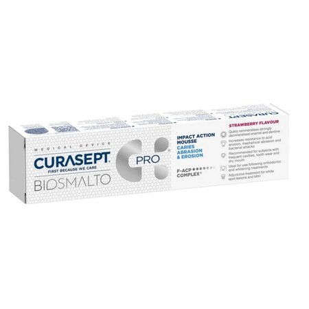 Pasta de dinti pentru fluorizare Biosmalto Mousse, 50 ml, Curasept 715708