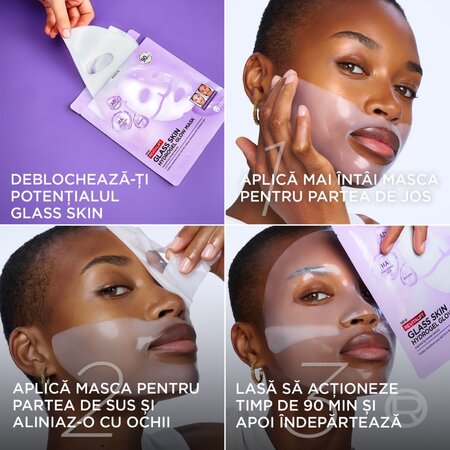 Masca hidrogel pentru iluminare Revitalift Filler Glass Skin, 25 g, LOreal 715728
