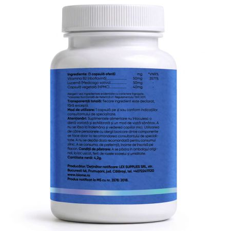Vitamina B2, 50mg+, 30 capsule, Biome 715735