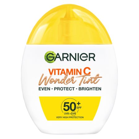 Fluid nuantator cu protectie solara SPF 50+ Nuanta Deschisa Vitamin C Wonder Tint, 40 ml, Garnier