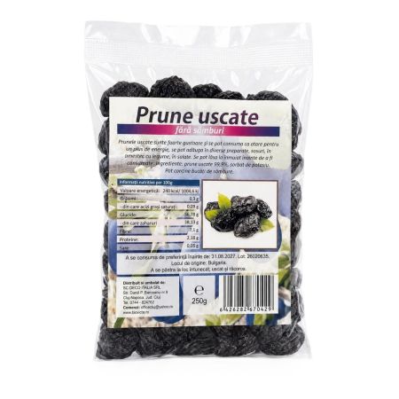Prune uscate fara samburi, 250 g, Deco Italia
