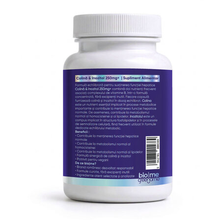 Colina si Inozitol, 250mg+, 30 capsule, Biome 728070