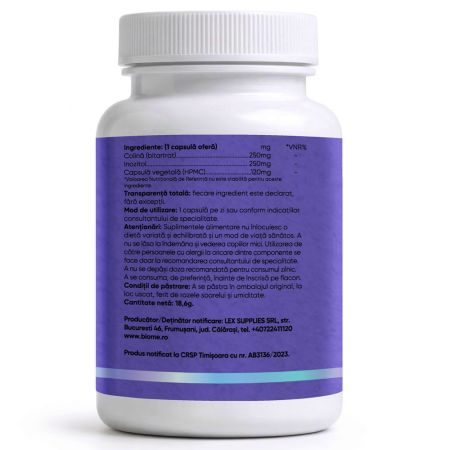 Colina si Inozitol, 250mg+, 30 capsule, Biome 715822