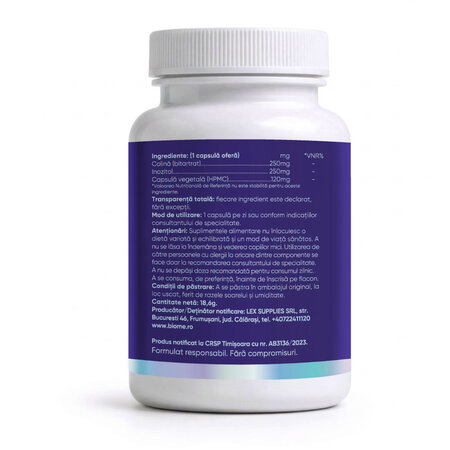 Colina si Inozitol, 250mg+, 30 capsule, Biome 728071