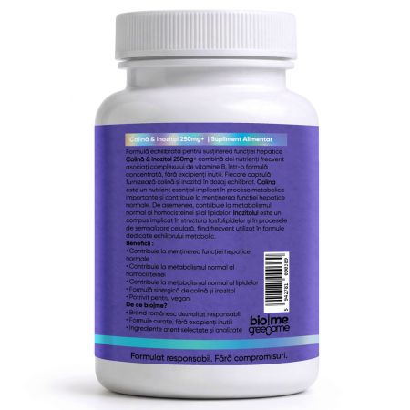 Colina si Inozitol, 250mg+, 30 capsule, Biome 715821