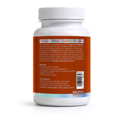 Vitamina C, 750mg+, 30 capsule, Biome 728073