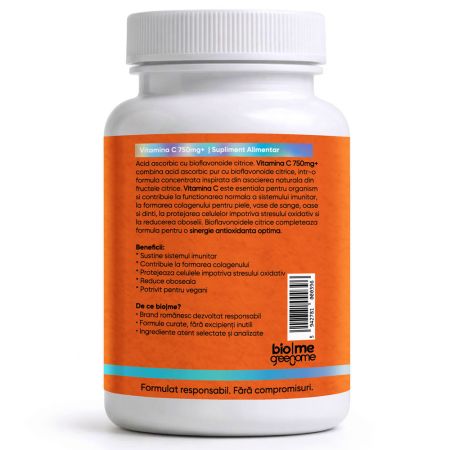 Vitamina C, 750mg+, 30 capsule, Biome 715832