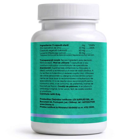 Zinc Picolinat, 22mg+, 30 capsule, Biome 715980