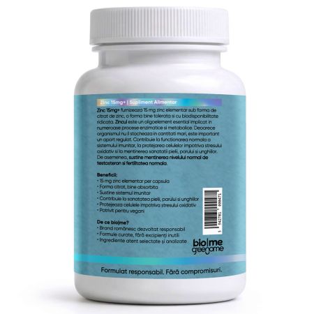 Zinc Citrat, 15mg+, 30 capsule, Biome 716014