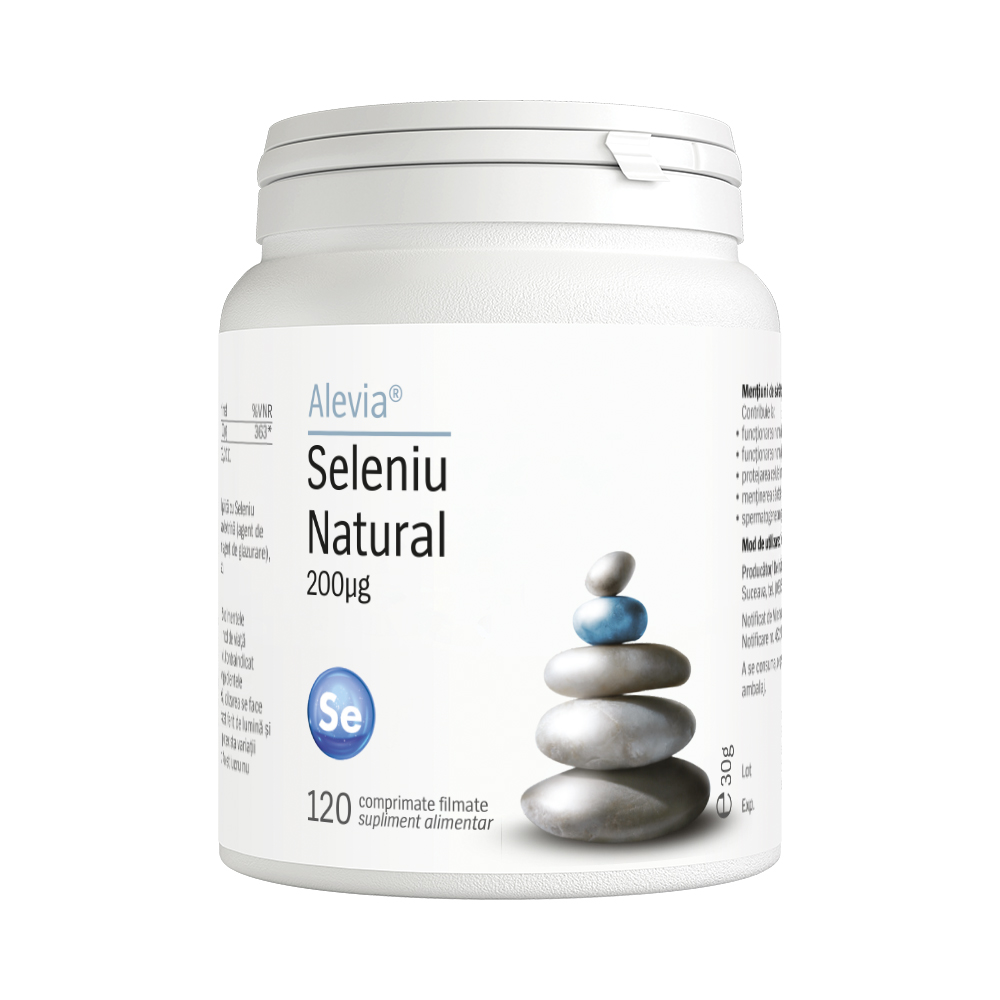 Seleniu Natural, 200 mcg, 120 comprimate filmate, Alevia
