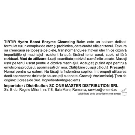 Balsam de curatare cu enzime si niacinamida Hydro Boost Enzyme, 120 ml, Tirtir 716061
