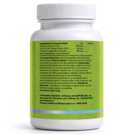 Ginkgo Biloba, 30 capsule, Biome 716119