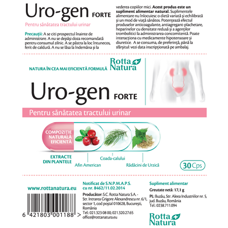 Uro-gen Forte, 30 capsule, Rotta Natura 598077