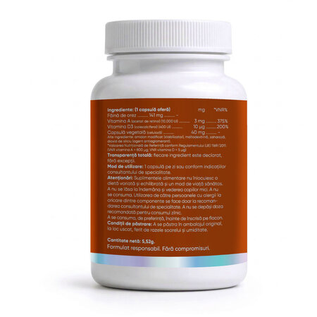 Vitamina A 10.000UI si D3+, 30 capsule, Biome 728408