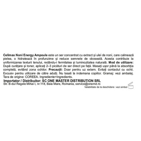 Ser hidratant si calmant cu extract de noni The Real Noni, 30 ml, Celimax 716166