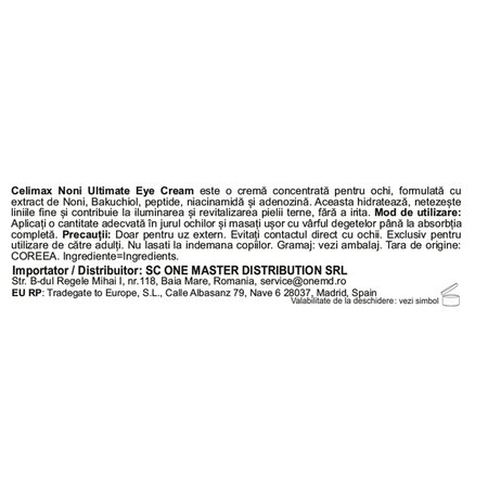 Crema de ochi cu extrac de noni si niacinamida The Real Noni, 20 ml, Celimax 716175