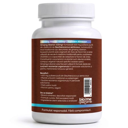 Ginseng Siberian, 400mg+, 30 capsule, Biome 716189