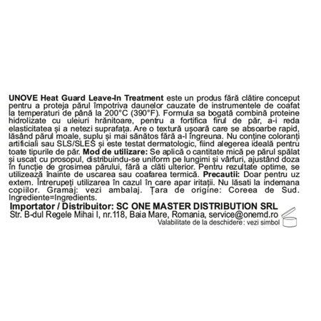 Masca leave-in cu protectie termica pentru par Heat Guard Treatment, 147 ml, Unove 716269