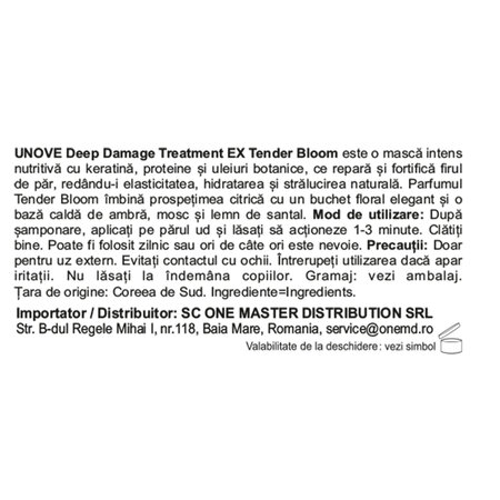 Masca intens nutritiva pentru par degradat Deep Damage Treatment Ex, 207 ml, Unove 716304