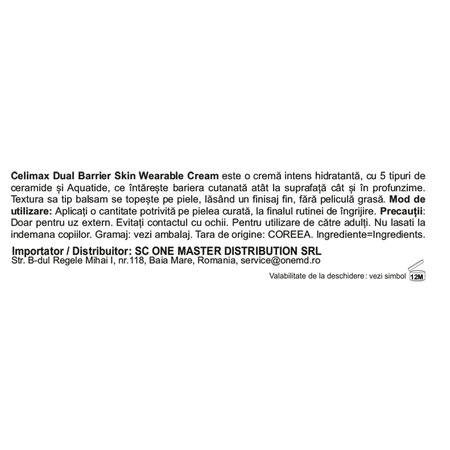 Crema de fata hidratanta cu ceramide si acid hialuronic Dual Barrier, 50 ml, Celimax 716359