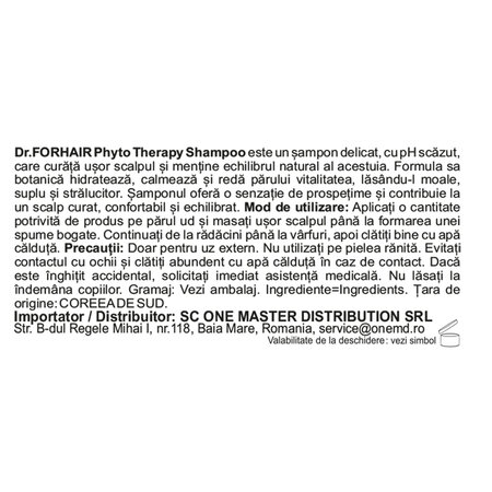 Sampon echilibrant pentru toate tipurile de par Phyto Therapy, 500 ml, Dr. Forhair 716365