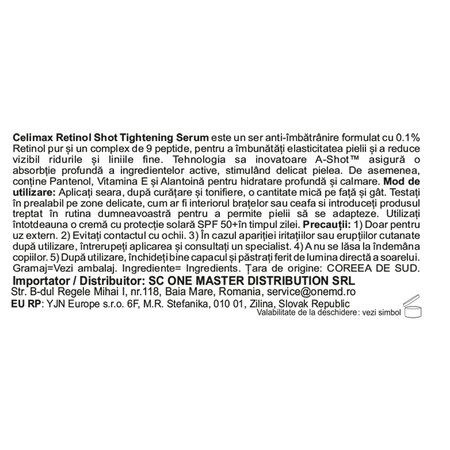 Ser cu 0.1% retinol pentru fermitate si elasticitate Vita-A, 30 ml, Celimax 716385