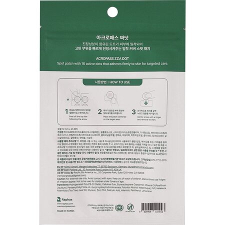 Plasturi pentru cosuri cu BHA si ulei de arbore de ceai Zza Dot, 45 bucati, Acropass 716595