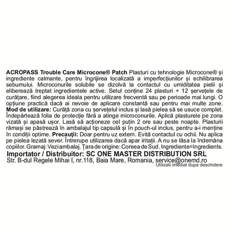 Plasturi anti-imperfectiuni cu microcone Trouble Care, 24 bucati, Acropass 716727
