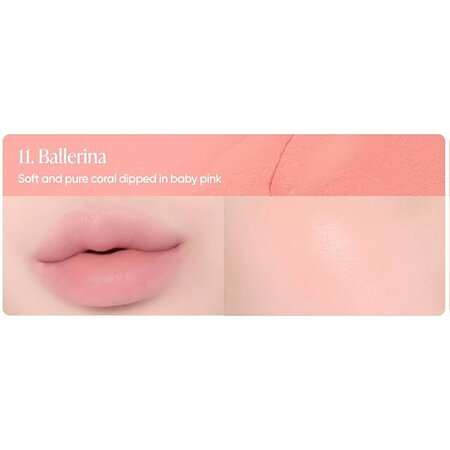 Fard de obraz si ruj 2 in 1 Romantic Blush Lip and Cheek 11 Ballerina, 3.7 g, Banila Co 716827