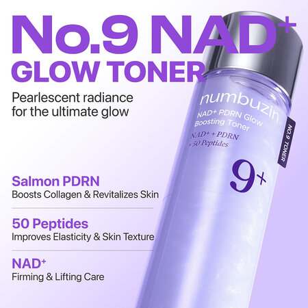 Toner pentru luminozitate si fermitate cu NAD+ si PDRN No.9 Glow Boosting, 150 ml, Numbuzin 716892