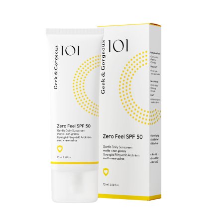 Crema de fata cu SPF 50 pentru protectie solara zilnica Zero Feel, 75 ml, Geek & Gorgeous 718694