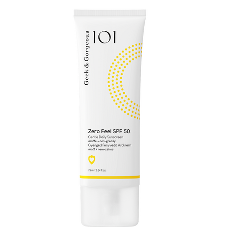 Crema de fata cu SPF 50 pentru protectie solara zilnica Zero Feel, 75 ml, Geek & Gorgeous