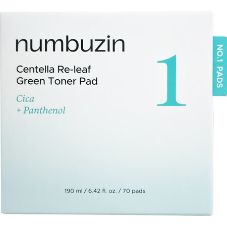 Dischete tonice calmante cu centella pentru ten acneic No.1 Re-leaf, 70 bucati, Numbuzin 717027