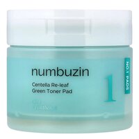 Dischete tonice calmante cu centella pentru ten acneic No.1 Re-leaf, 70 bucati, Numbuzin