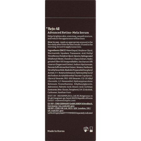 Ser cu Hydroxypinacolone Retinoate (HPR) si Niacinamida Advanced Retino-Mela, 30 ml, Dr. Reju-All 717047