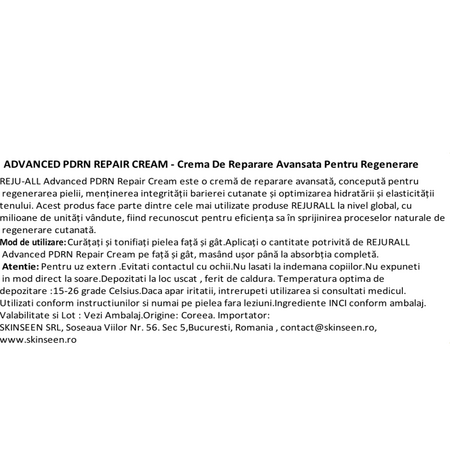 Crema de fata regeneranta cu PDRN si Niacinamida Advanced Rejuvenating, 60 ml, Dr. Reju-All 722700