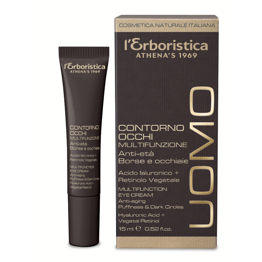 Crema contur ochi multifunctionala anti-aging pentru barbati Uomo, 15 ml, L'Erboristica