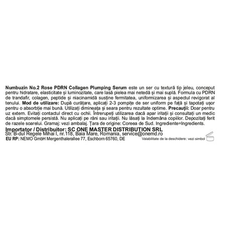 Ser cu PDRN si colagen pentru hidratare si volum No.2, 30 ml, Numbuzin 717327