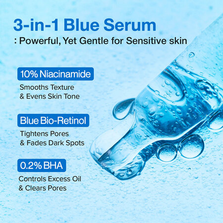 Ser cu retinol albastru pentru pori dilatati No. 3, 30 ml, Numbuzin 717370