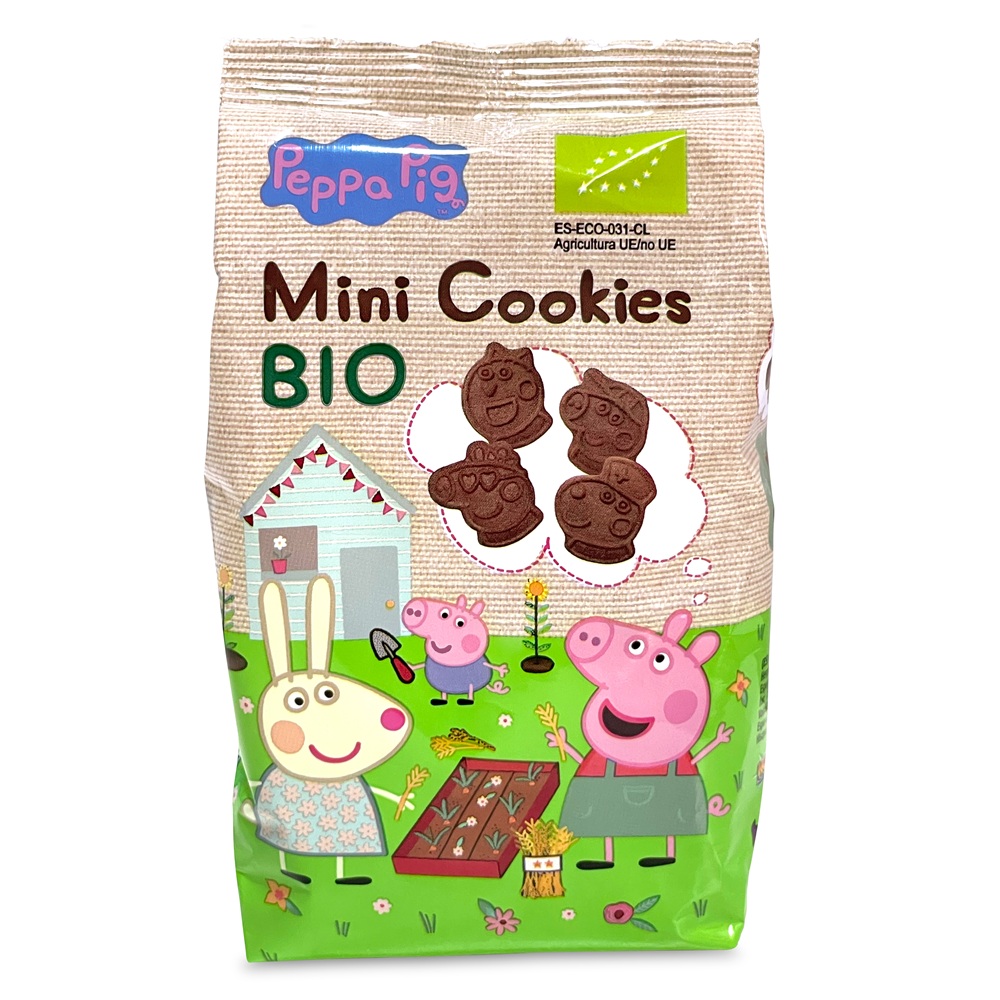Mini biscuiti bio cu cacao, Peppa Pig, 100 g, Tasty and Unique