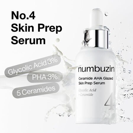 Ser exfoliant delicat si hidratant cu ceramide si AHA No.4, 30 ml, Numbuzin 717395