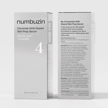 Ser exfoliant delicat si hidratant cu ceramide si AHA No.4, 30 ml, Numbuzin 717397
